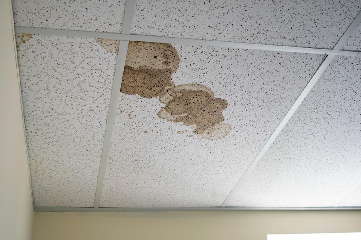 roofing replacement installation ceiling and wall stains